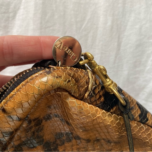 Clare V. Midi Sac crossbody in walnut python - Picture 13 of 15